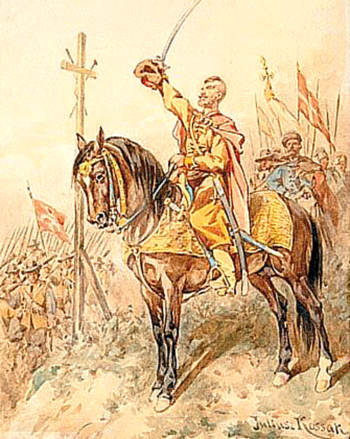 Jeremi Wiśniowiecki na czele oddziału konnicy (Juliusz Kossak)